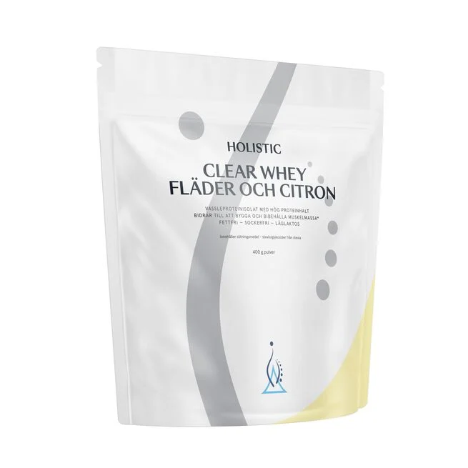 Holistic Clear Whey vassleproteinisolat fläder citron, 400g